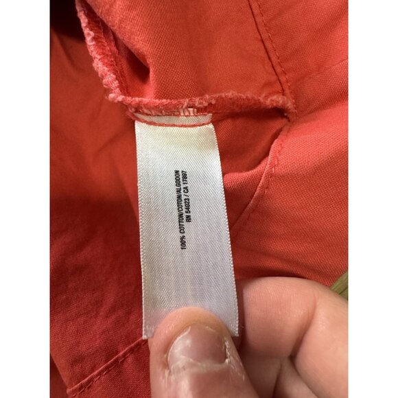 Old Navy Women Rebellion Red Size‎ Medium Long Field Jacket Cotton Zip READ - Picture 10 of 15